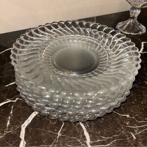 8 Fostoria Colony Clear Glass Swirl 7.5” plates